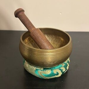 Brass Singing Bowl with Wooden Mallet